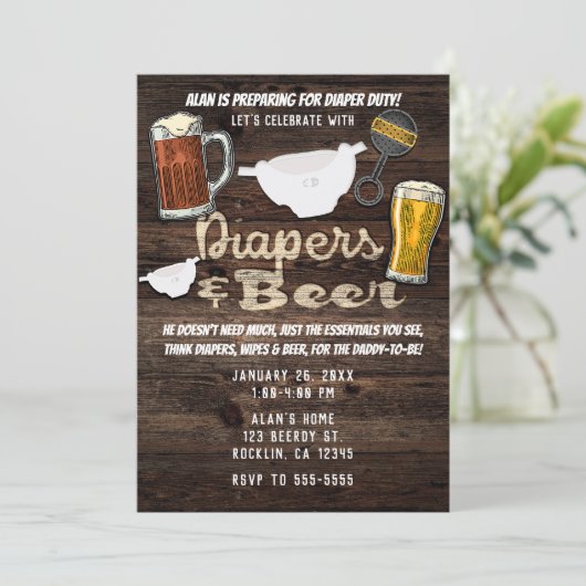 オムツ&ビールパーティーマンメンダディシャワー 招待状 (スタンド正面)