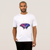 オムニセクシャルプライド国旗のアゲハチョウ蝶 Tシャツ (正面フル)