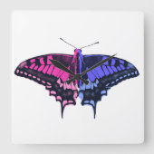 オムニセクシュアルプライド旗アゲハチョウ蝶 スクエア壁時計 (正面)