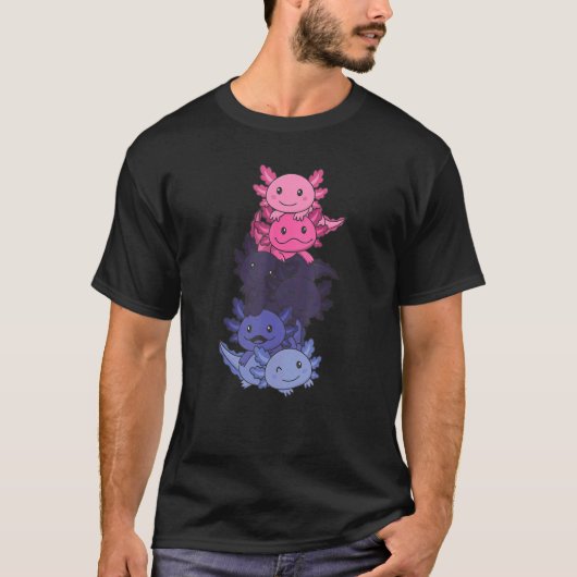 オムニセックスジェンダー流体プライドLgbtq Axolotl Tシャツ (正面)