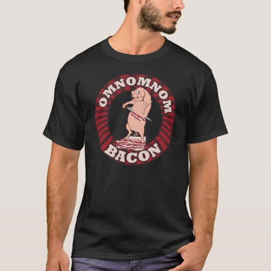 オムノムベーコン広告パロディ Tシャツ (正面)