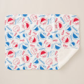 オムノム漫画パターン シェルパブランケット (正面(横))