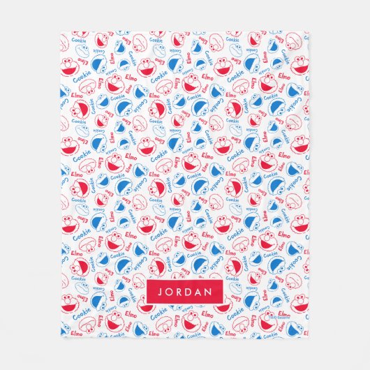 オムノム漫画パターン |名前の追加 フリースブランケット (正面)