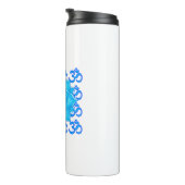 オムパターン付きブルーガラス蓮スケッチ タンブラー (回転右)