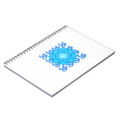 オムパターン付きブルーガラス蓮スケッチ ノートブック (左側)