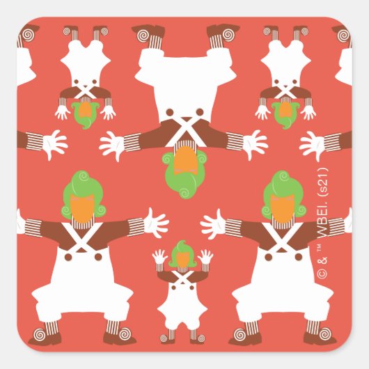 オムパルーンパ踊りパターン スクエアシール (正面)