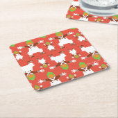 オムパルーンパ踊りパターン スクエアペーパーコースター (アングル)