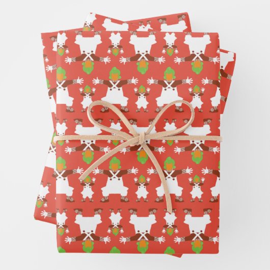 オムパルーンパ踊りパターン ラッピングペーパーシート (インサイチュ)