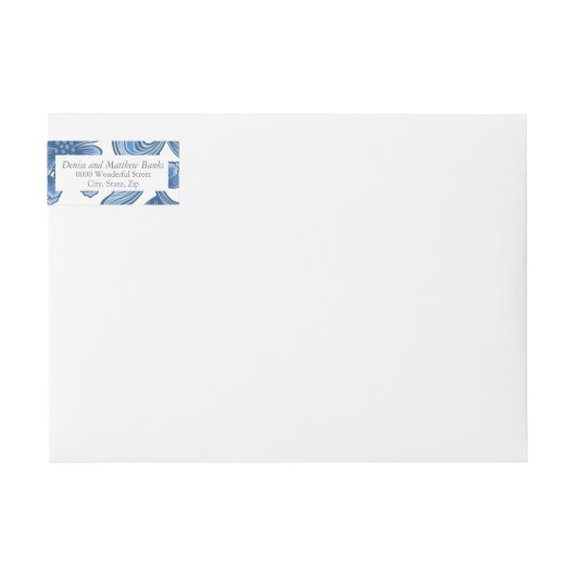 オムパロデスブルー&スカイダイバーブルー住所 シール ラップアラウンドラベル (正面)