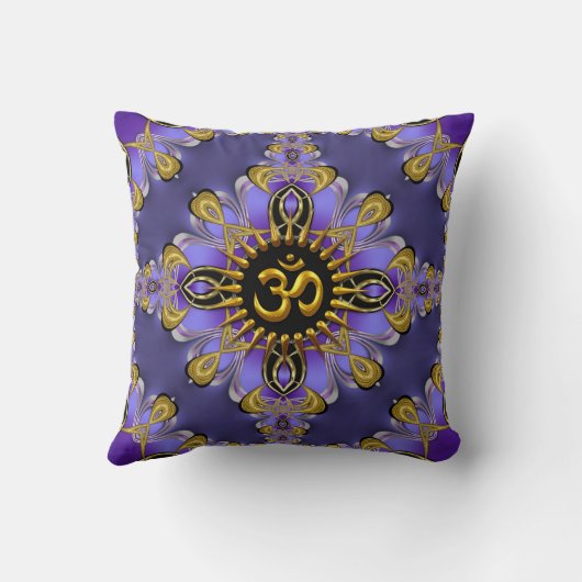 オムパープル金ゴールドかわいらしクッション/枕 クッション (裏面)