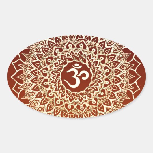 オムヒンドゥー教記号 楕円形シール (正面)