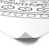 オムブラック&ホワイトマンダラアダルトカラーリング ポスター (角)