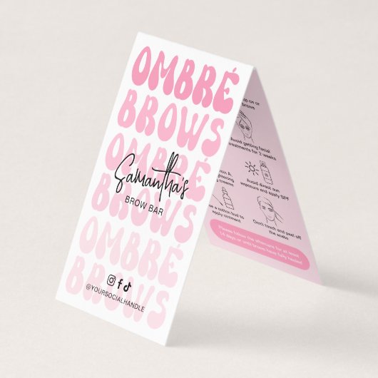 オムブレー気にブ後のレトロピンクのロゴパウダーのブロウ 名刺 (正面)