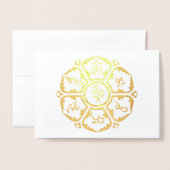 オムマニパドメフムチベットマントラシェンリツィヒ 箔カード (封筒付き正面)