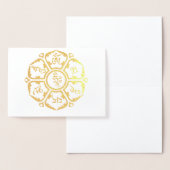 オムマニパドメフムチベットマントラシェンリツィヒ 箔カード (ディスプレー)