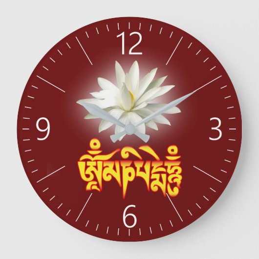 オムマニパドメフムマントラ ラージ壁時計 (正面)