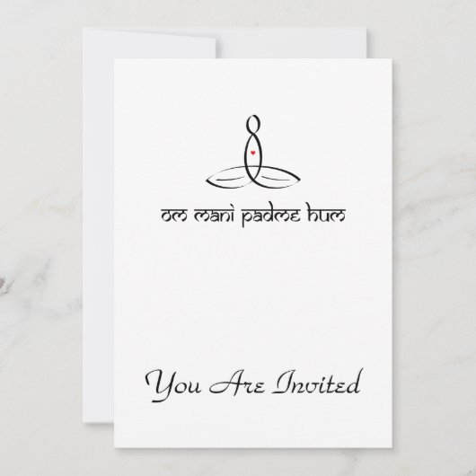 オムマニパドメフム – ブラックサンスクリットスタイル 招待状 (正面)