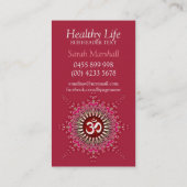 オムヨガピンクエナジーヒーリングニューエイジ名刺 名刺 (裏面)
