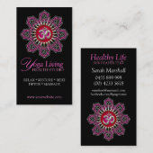 オムヨガピンクマンダラスパークルビジネスカード 名刺 (正面/裏面)