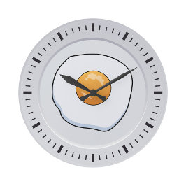 オムレッおもしろいトブレックファースト – キッチンデコール ラージ壁時計