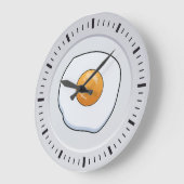 オムレッおもしろいトブレックファースト – キッチンデコール ラージ壁時計 (傾斜)