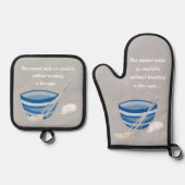 オムレツを作ること 鍋つかみ&鍋敷きセット (正面)