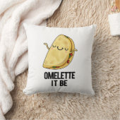 オムレツパおもしろいン クッション (ブランケット)