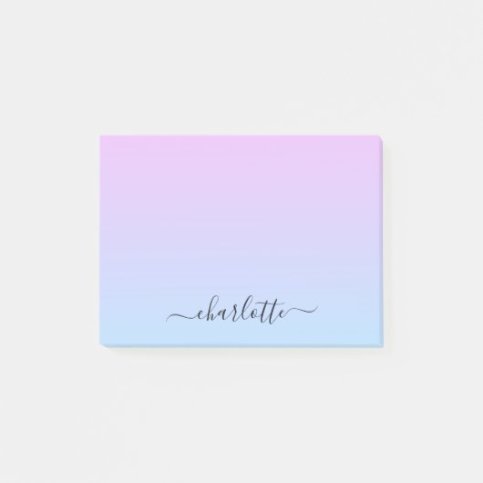 オムレピンクとターコイズグラデーション ポストイット (正面)