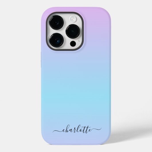 オムレピンクとターコイズグラデーション Case-Mate iPhoneケース (裏面)
