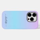 オムレピンクとターコイズグラデーション Case-Mate iPhoneケース (裏面 (横))