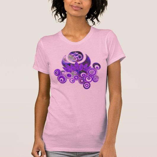 オムロータスデザインバイオレット Tシャツ (正面)