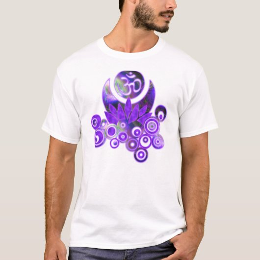 オムロータスデザインバイオレット Tシャツ (正面)