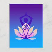 オムロータスヨガポーズパープルフエ ポストカード (正面)