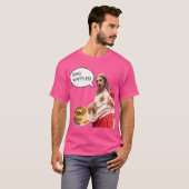 オムワッフルズイエスキリストおもしろいミームSh Tシャツ (正面フル)