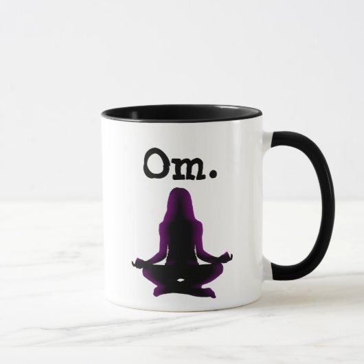 オム瞑想ヨガ女性コーヒーマグ マグカップ (右)