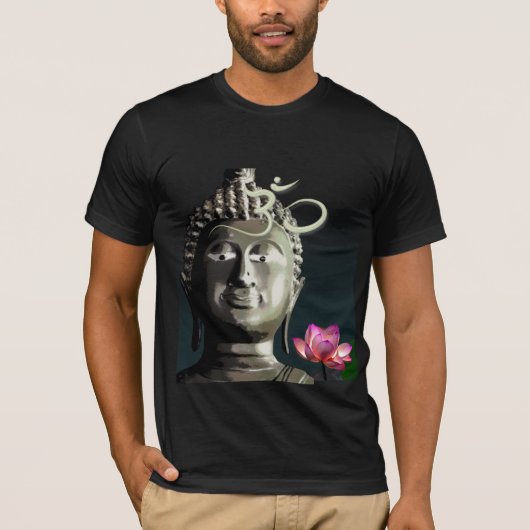 オム・ブッダと蓮のTシャツ Tシャツ (正面)