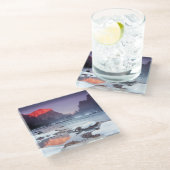 オメガの赤 ガラスコースター (アングル)