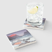 オメガの赤 ストーンコースター (横)