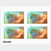 オメガ星雲の拡大領域 長方形シール (シート)