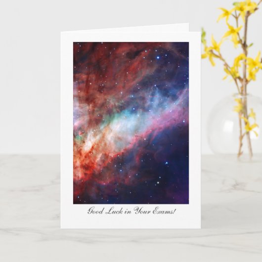 オメガ星雲、Messier 17、Godd Luck in Your Exam カード (黄色い花)