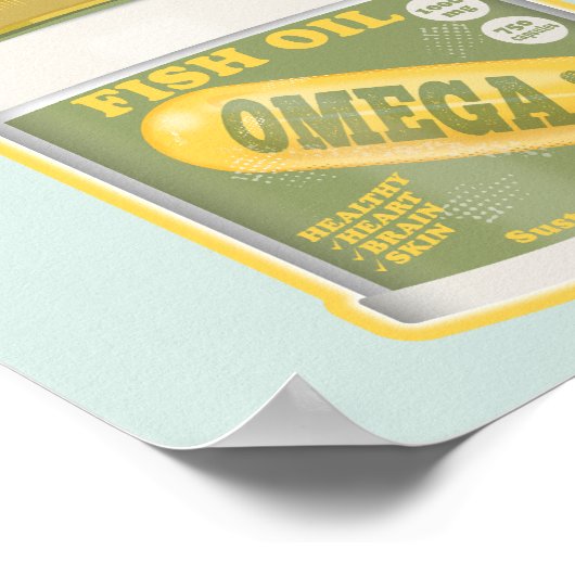 オメガ3魚油 ポスター (角)