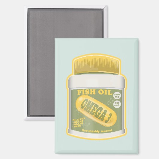 オメガ3魚油 マグネット (正面/裏面)