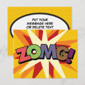 オモシロ お前のメッセージ スピーチバブル ファン レトロ 案内ポストカード (正面/裏面)