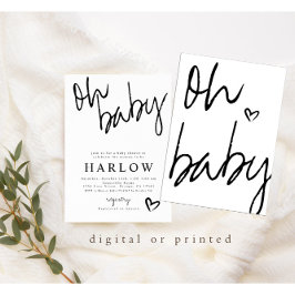 オモダンベビー男女兼用ベビーシャワー招待状 案内状