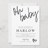 オモダンベビー男女兼用ベビーシャワー招待状 案内状 (正面)