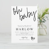 オモダンベビー男女兼用ベビーシャワー招待状 案内状 (スタンド正面)