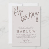 オモダンベビー男女兼用ベビーシャワー招待状 案内状 (正面)