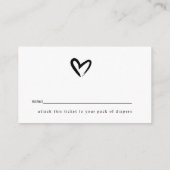 オモダンベビー白黒おむつラッフルカード エンクロージャーカード (裏面)