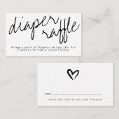 オモダンベビー白黒おむつラッフルカード エンクロージャーカード (正面/裏面)