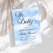 オモダンベビー雲をテーマにした赤ちゃんシャワー 招待状